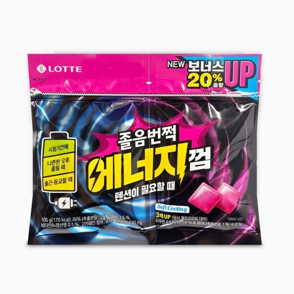 롯데 졸음 번쩍 에너지 껌 리필 팩 105g