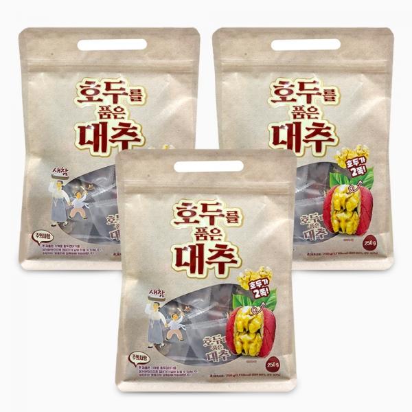 과자마을 새참 호두를 품은 대추 250g x 3개 웰빙간식