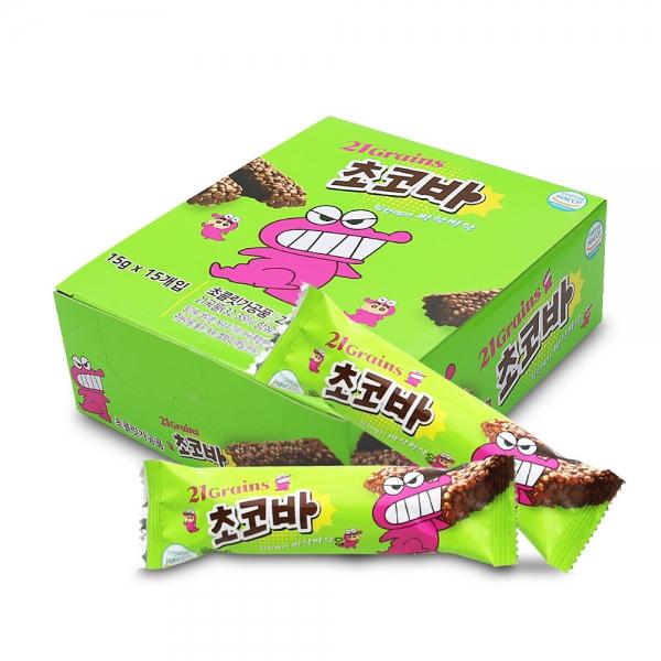 짱구 21곡 초코바 15g x 15개 (1통)