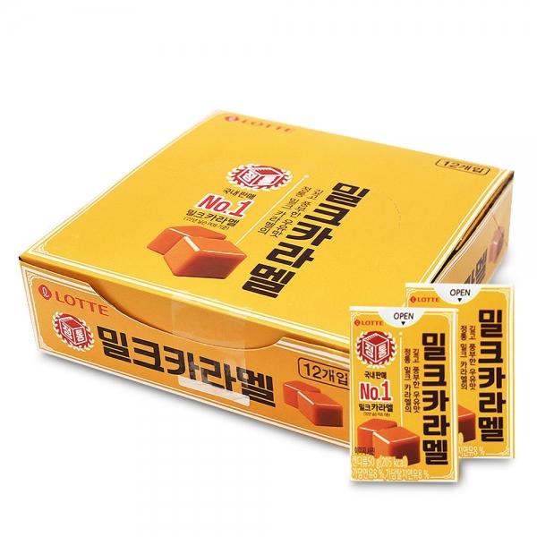 롯데 밀크 카라멜 50g x 12개 (1통)