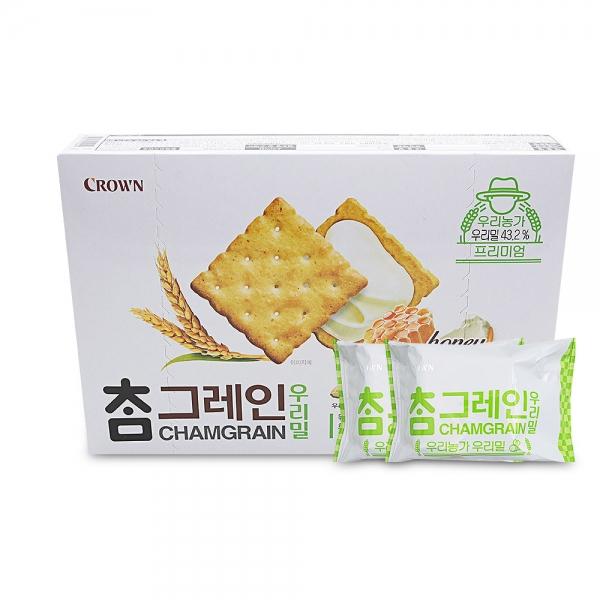 크라운 참그레인 샌드 우리밀 192g 곡물 비스킷