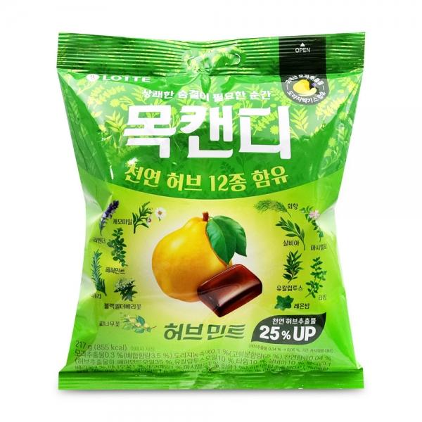 롯데 목캔디 허브민트 217g