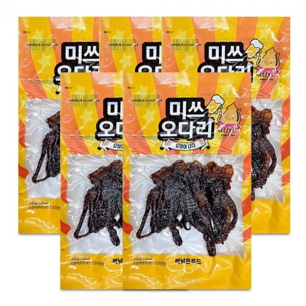해맑은푸드 바로먹는 미쓰오다리 100g x 5개 오징어다리 안주