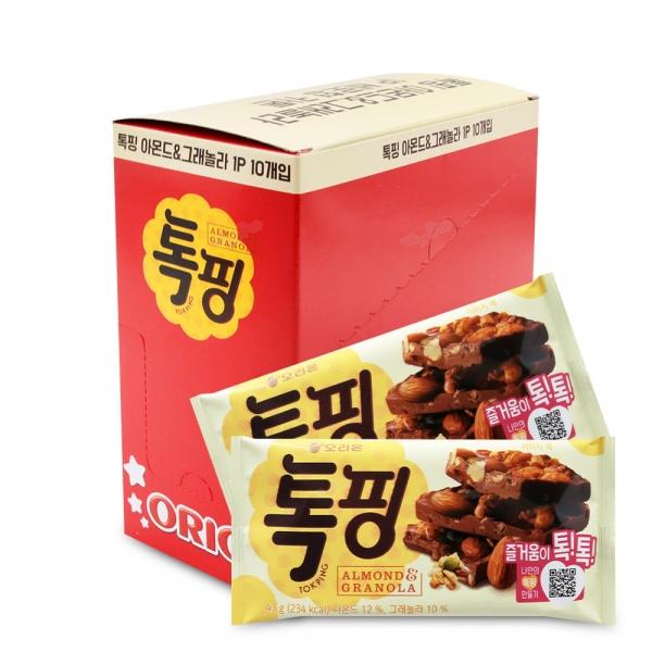 오리온 톡핑 아몬드 그래놀라 43g x 10개 (1통)