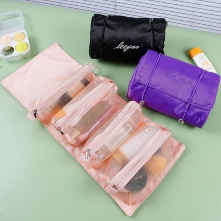 돌돌이 파우치 화장품 메이크업 수납 여행 메쉬 캐리어