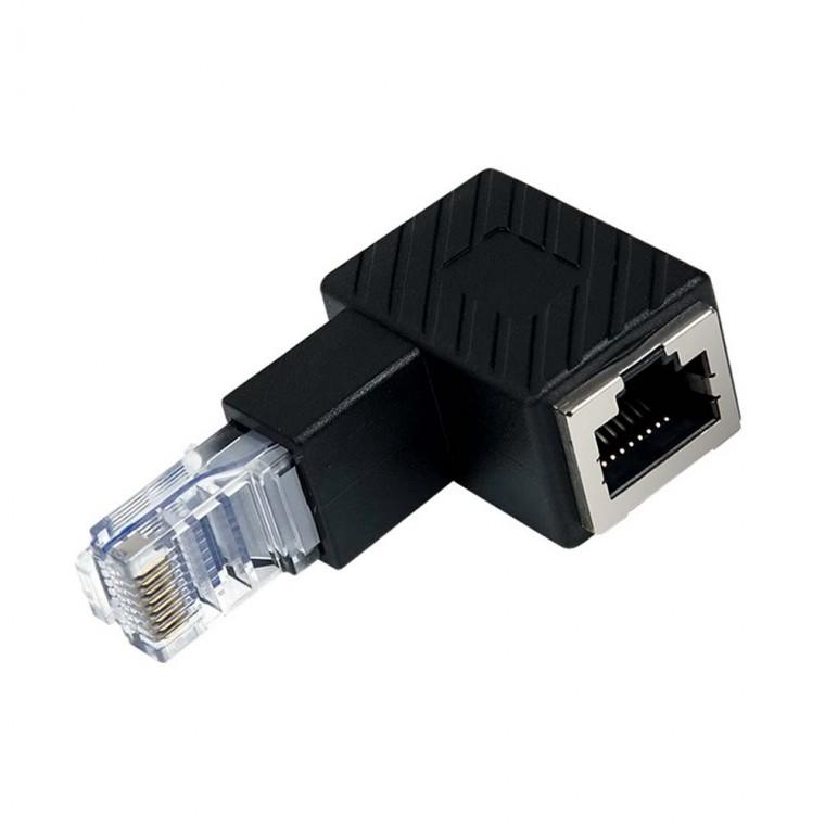 90도 꺾임 RJ45 커플러 연장용 네트워크 케이블 연결 설치