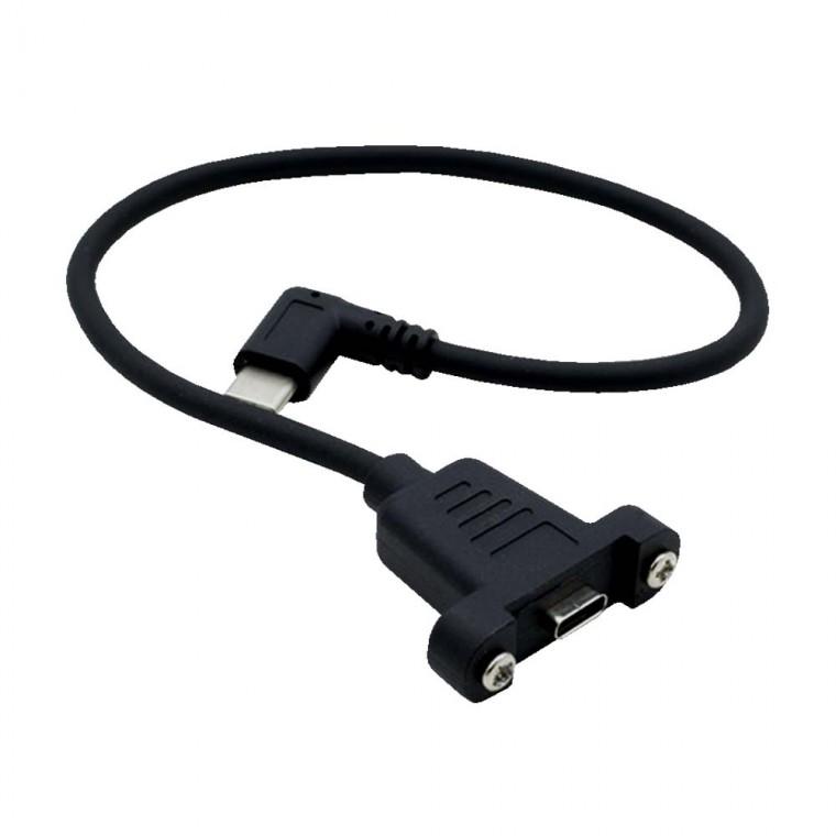 USB 3.1 C타입 꺾임형 연장 포트 좌우형 30cm 브라켓 연결 판넬형