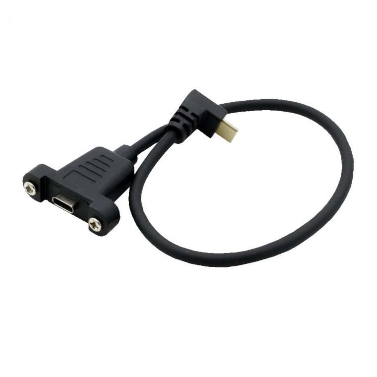 USB 3.1 C타입 꺾임형 연장 포트 상하형 30cm 브라켓 연결 판넬형