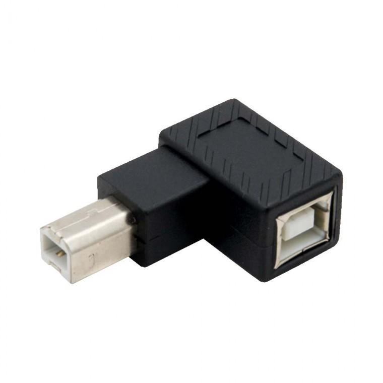 USB 2.0 B타입 연장젠더 좌향꺾임 협소 공간 케이블 연결