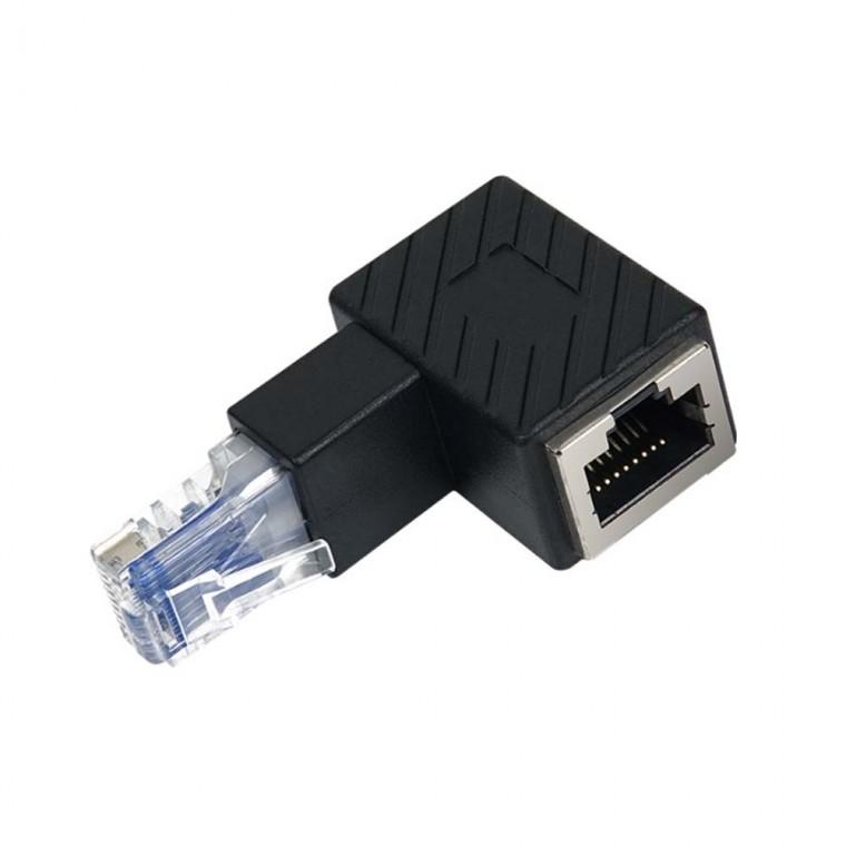 90도 꺾임 RJ45 커플러 연장용 네트워크 케이블 설치 연결