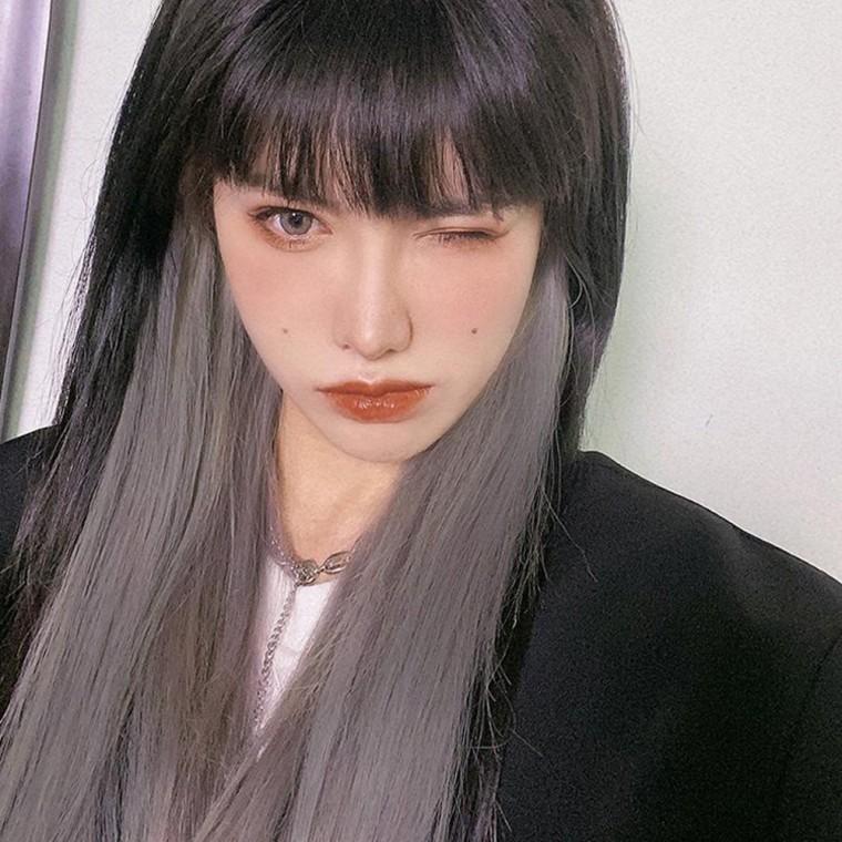 컬러 브릿지 헤어피스 6p(실버그레이)