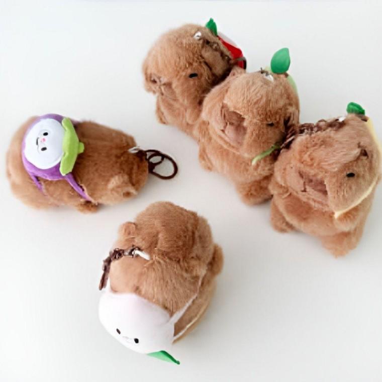 배낭 카피바라 인형 귀여운 캐릭터 인형 귀여운동물 팬시 가방 감 카피바라 차키 테디베어 장난