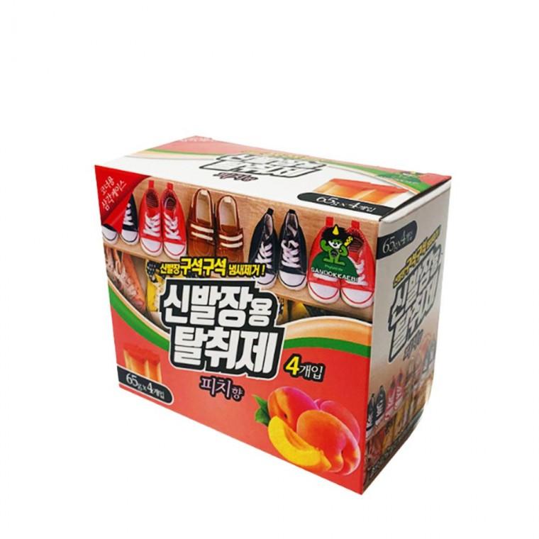 신발장 탈취제 4개 피치향 신발냄새 교체 발냄새제거