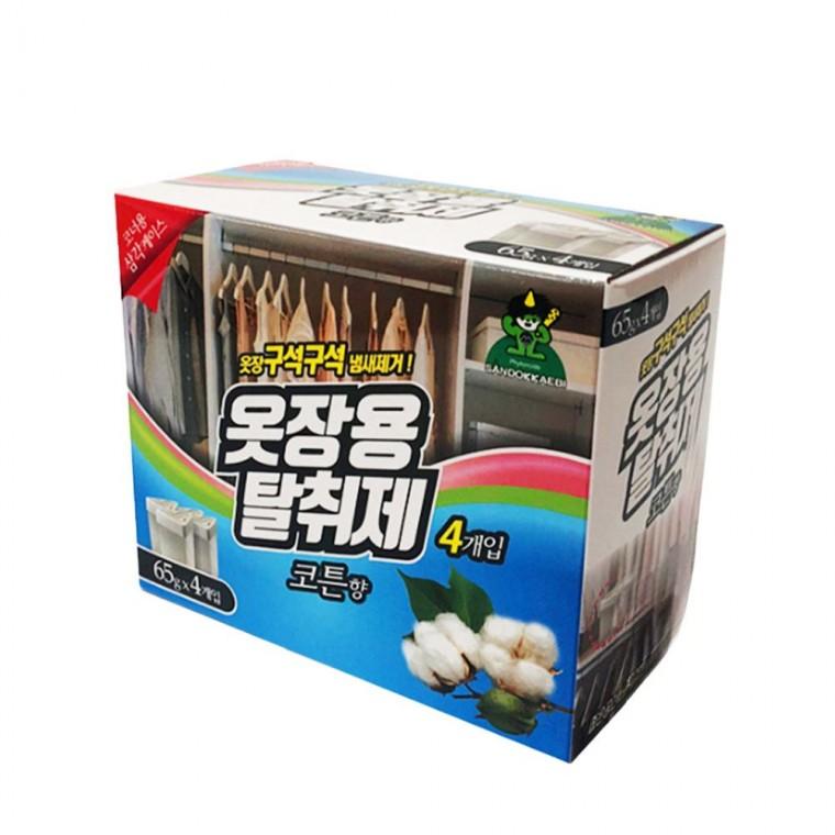 옷장용 탈취제 4개 코튼향 옷장탈취제 섬유 방향제