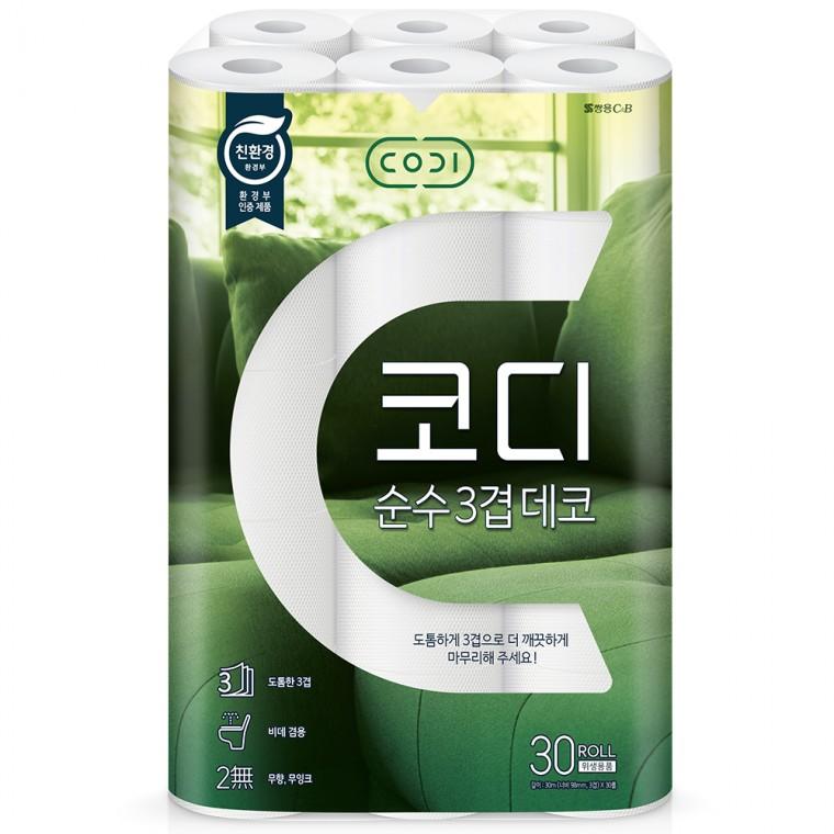 [SH+DC존] 메이저브랜드 쌍용씨앤비 CODI 화장지 정품 코디 3겹30롤 화장지 휴지 최저가판매