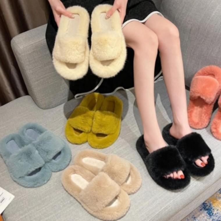 빅사이즈 털 신발 털슬리퍼 실내화 밍크 방한화 털신
