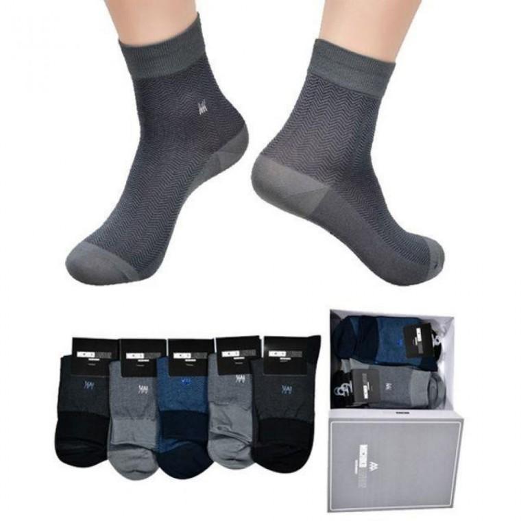 미치코런던 헤링본 패턴 실켓 신사 중목 발목 양말