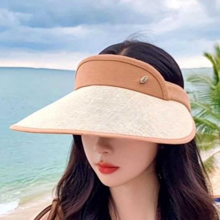 밀짚 모자 베이지 여성썬캡