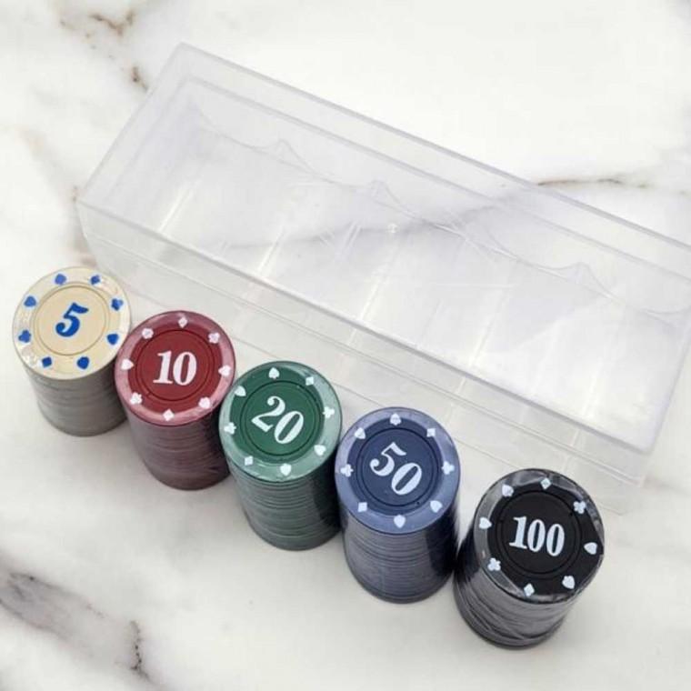 포커칩 100PCS 뚜껑형 하드케이스 SET 홀덤칩