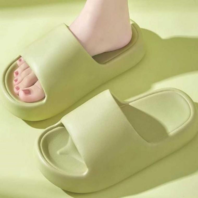 키높이 여성 슬리퍼 그린 굽높이슬리퍼