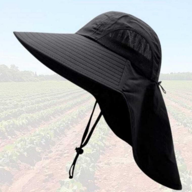 목가리개 일모자 블랙 캠핑모자