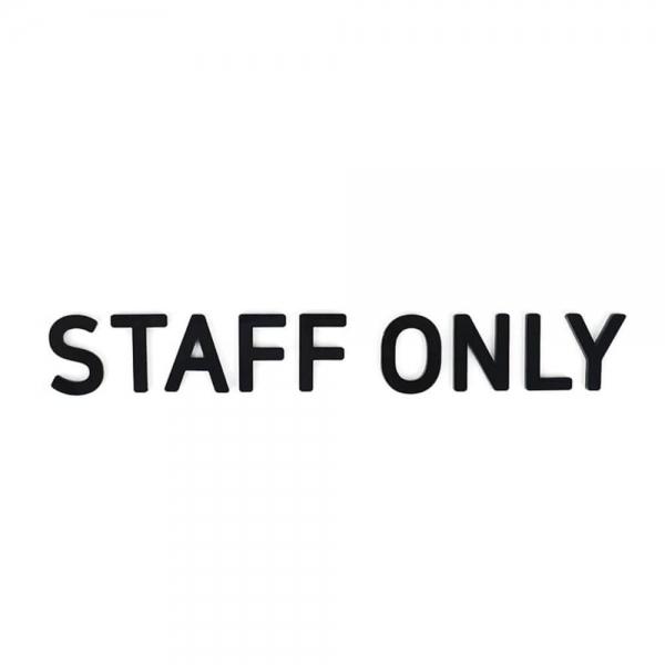 부착식 STAFF ONLY 블랙 입체사인