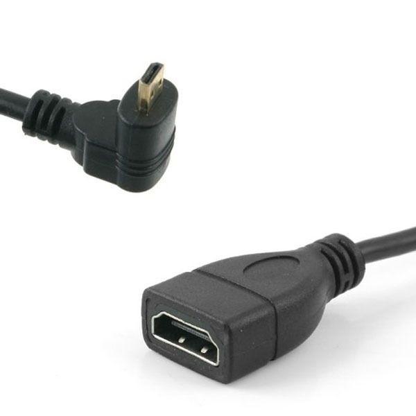 HDMI 젠더 Micro HDMI M - HDMI F 15cm 하향 꺾임