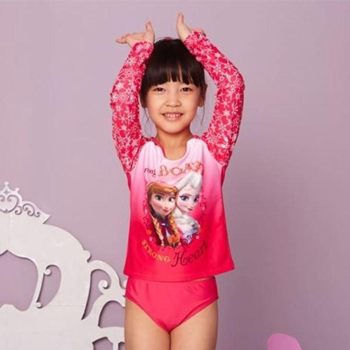 겨울왕국 여아 수영복 키즈 래쉬가드 팬츠 세트 4p