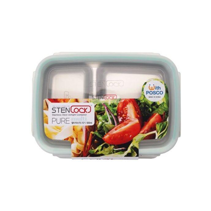 스텐락 밀폐용기 사각 멀티 나눔 스텐 반찬통 500ml