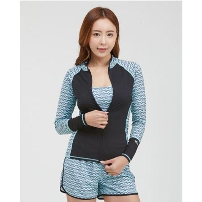 쿠기 여자 수영복 레쉬가드 쿨링 비치웨어 세트 4p