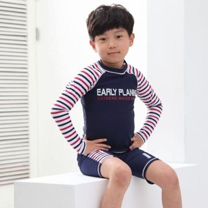단가라 남아 수영복 세트 스윔 아동 래쉬가드 네이비