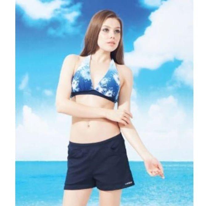 플라워 여자 수영복 비키니 팬츠 비치 수영복 4p 블루