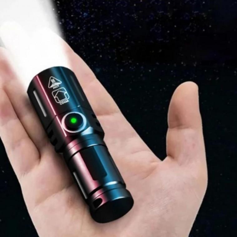 미니 LED 충전식 줌 야외 자전거 랜턴 후레쉬 라이트