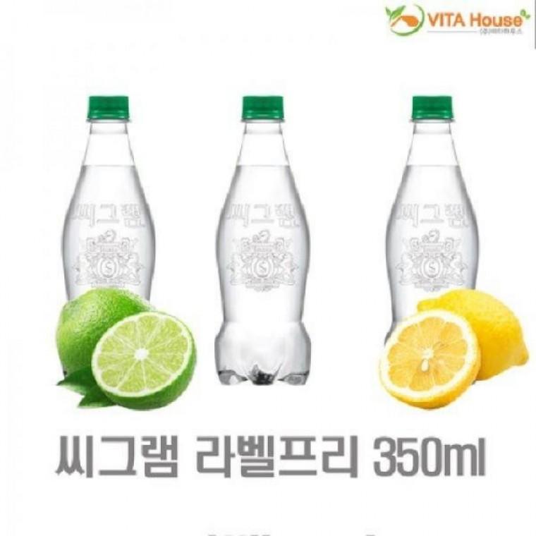V 깔끔함 씨그램 라벨프리 음료수 상큼 24개 350ml