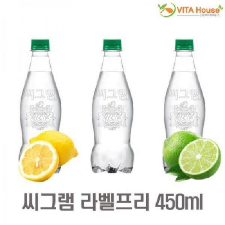 운동후 V 20개 라벨프리 음료수 탄산 450ml 씨그램