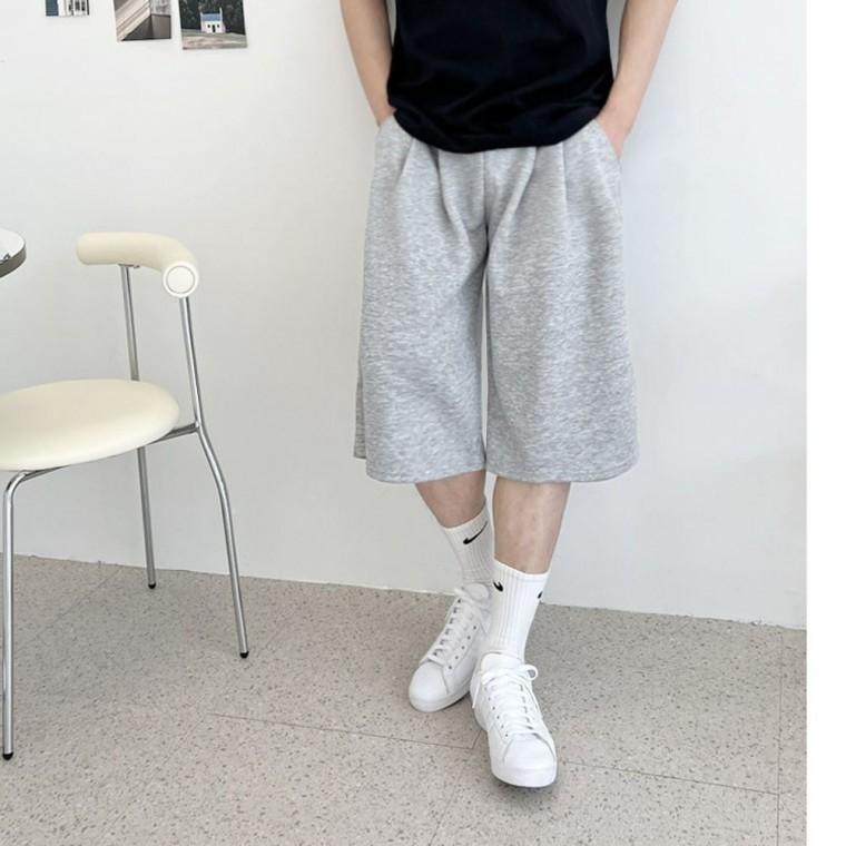 남자 트레이닝 버뮤다 반바지 여름 밴딩 와이드 7부 반바지