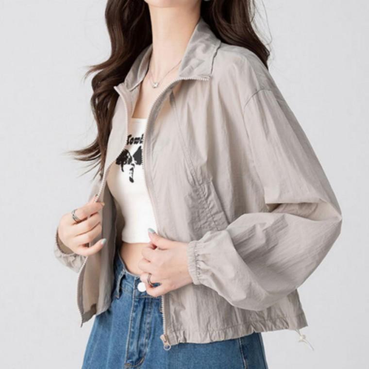여성 러닝 간절기 경량 세미 크롭 바람막이 점퍼 자켓