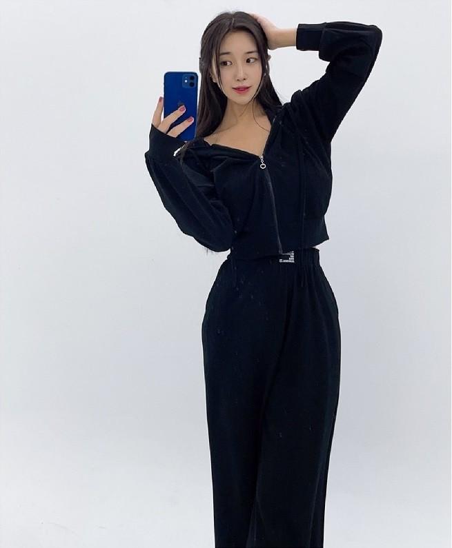 긴팔 트레이닝 세트 후드집업 세트 여성복 와일드팬츠 국내제작