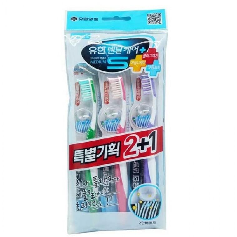 유한 덴탈 칫솔 이빨 치석 플라그 제거 배열모 칫솔3P