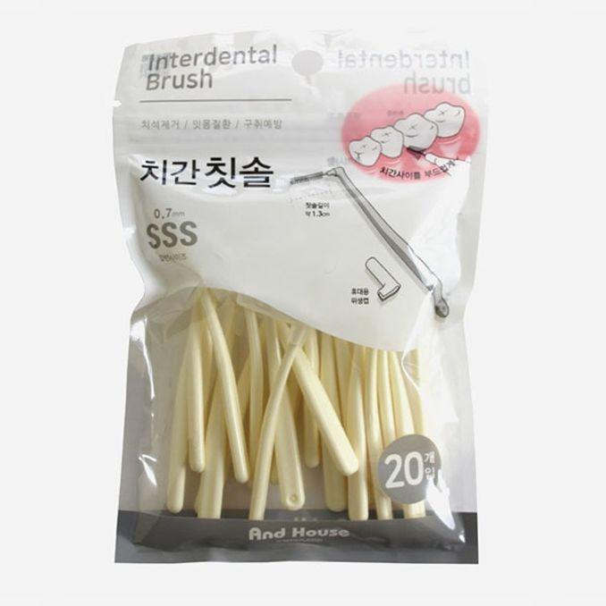 덴탈 치간 칫솔 치아 치실 이쑤시게 L형 20P 0.7mm