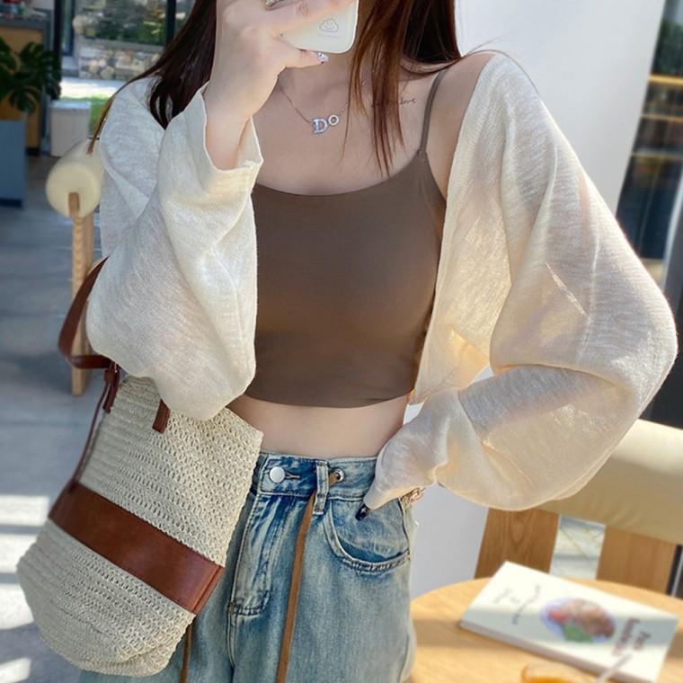 여성 시스루 볼레로 가디건