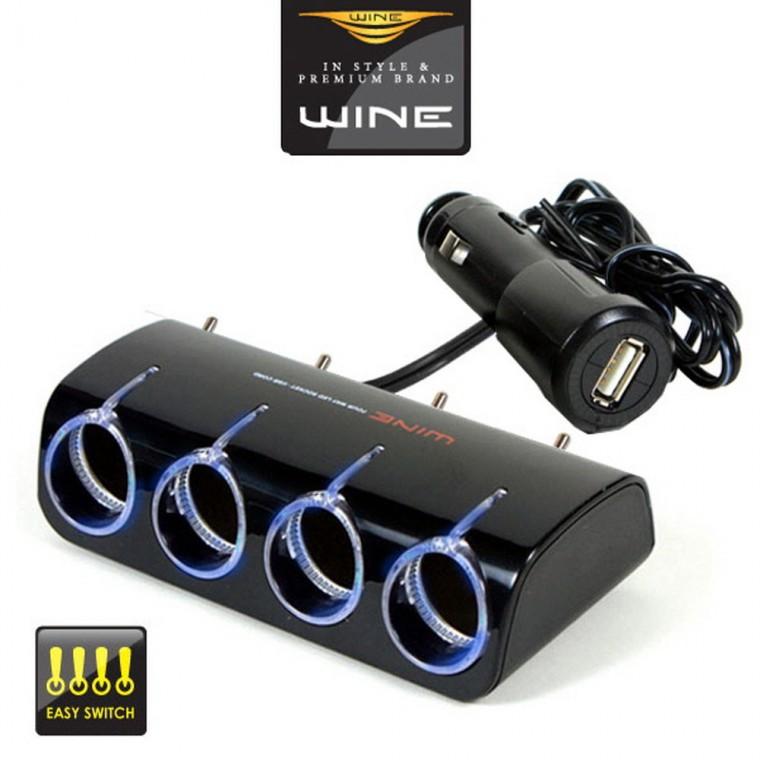위네Z03 USB 1구 LED 스위치 4구확장 시거소켓충전기 차량소켓 차량용 자동차 차량용품