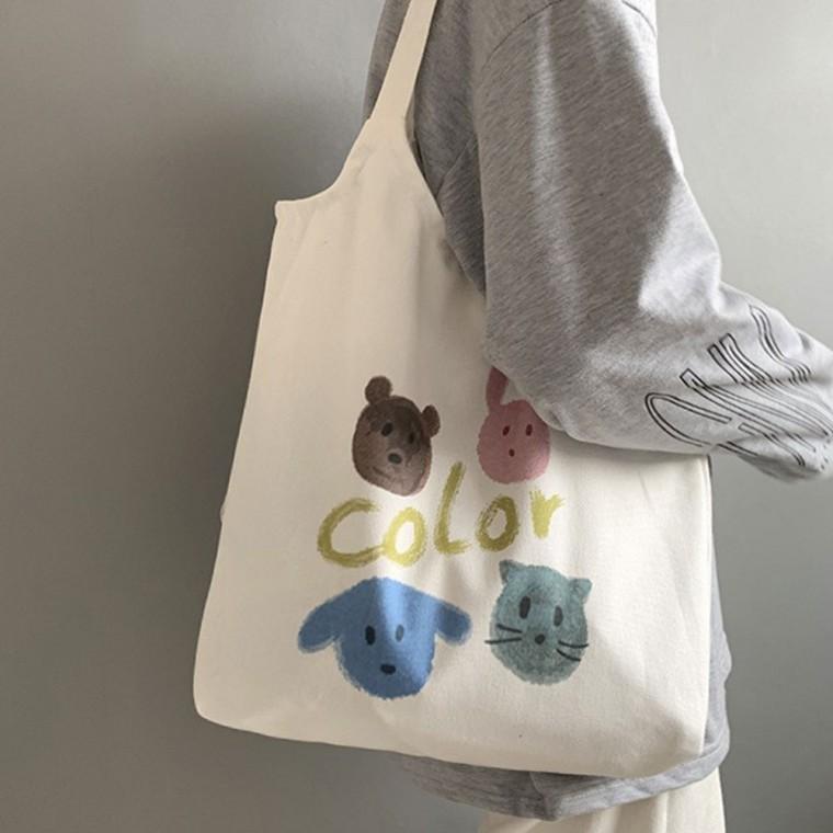 여성 데일리 캔버스 에코백 학생가방