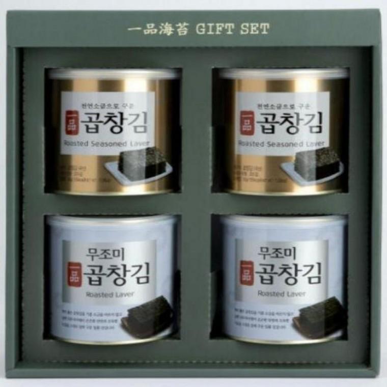 캔김 선물세트 4캔 일품 조미 무조미 곱창김 혼합세트 추석 명절 선물 세트
