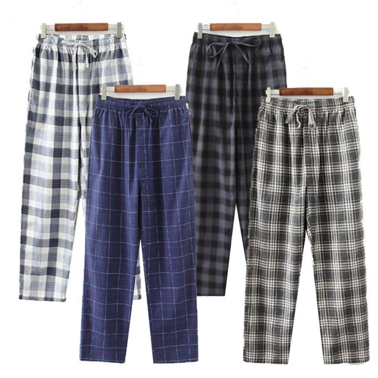 잠옷 체크무늬 바지 파자마 일자 면바지 pants