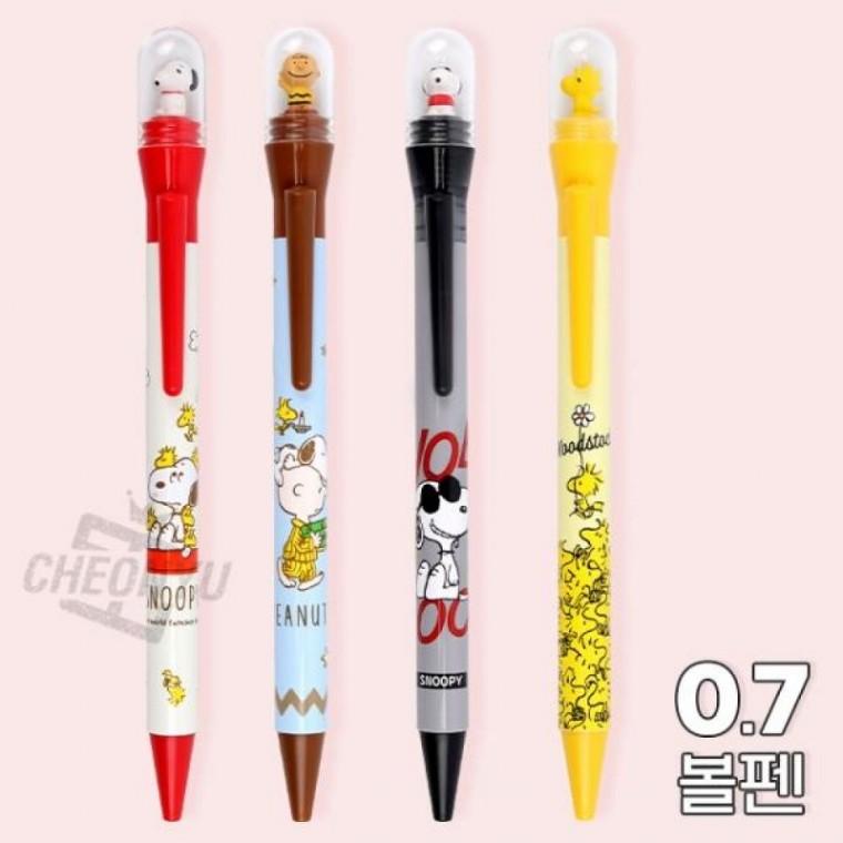스누피 돔형 마스코트 볼펜 0.7mm