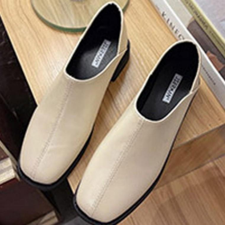 2way 블로퍼 발편한 스퀘어 스티치 로우탑 로퍼
