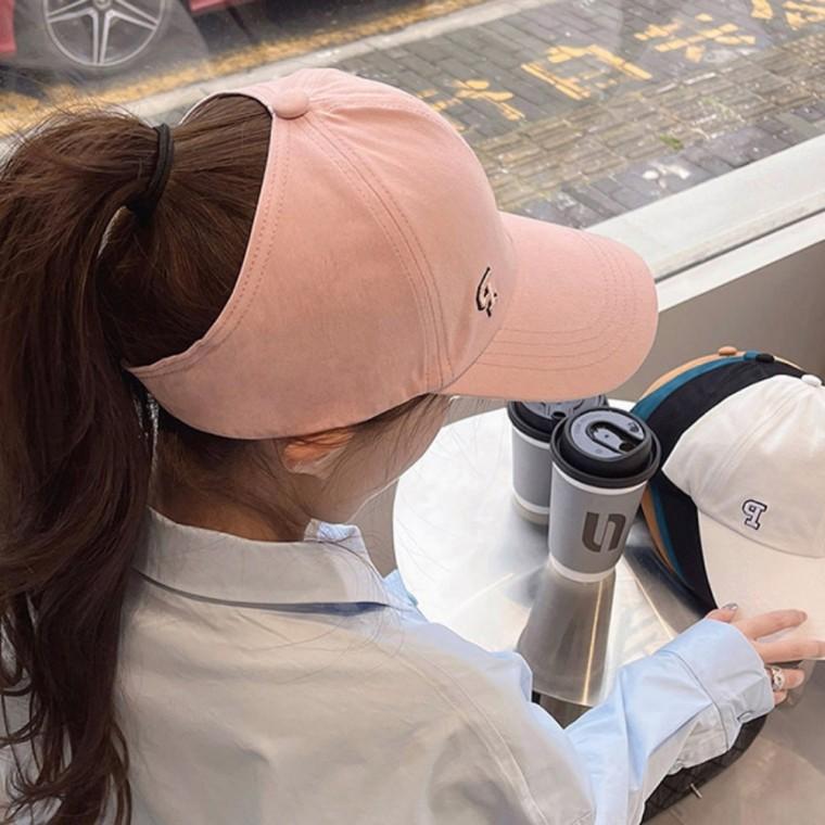 뒷 트임 포인트 올림머리 포니테일 여성 야구모자