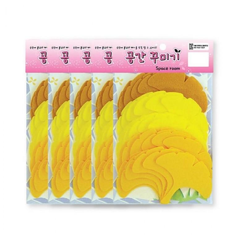 가을 환경판 펠트 은행잎 환경미화 재료 25P x 5개