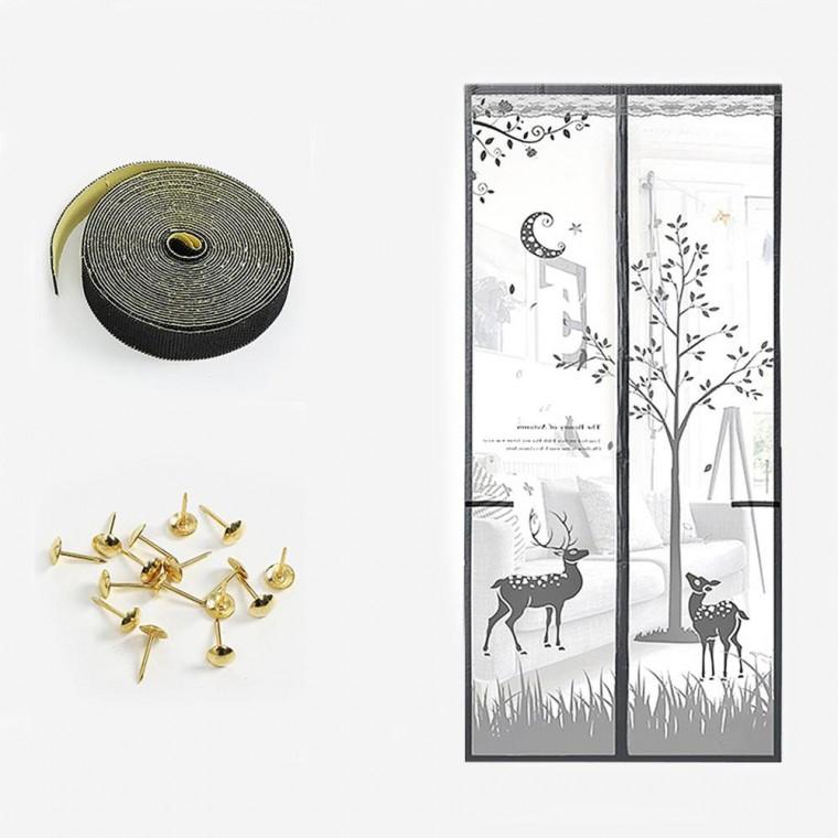 사슴 모기장 100x210cm 그레이 방충 미세망 현관 입구